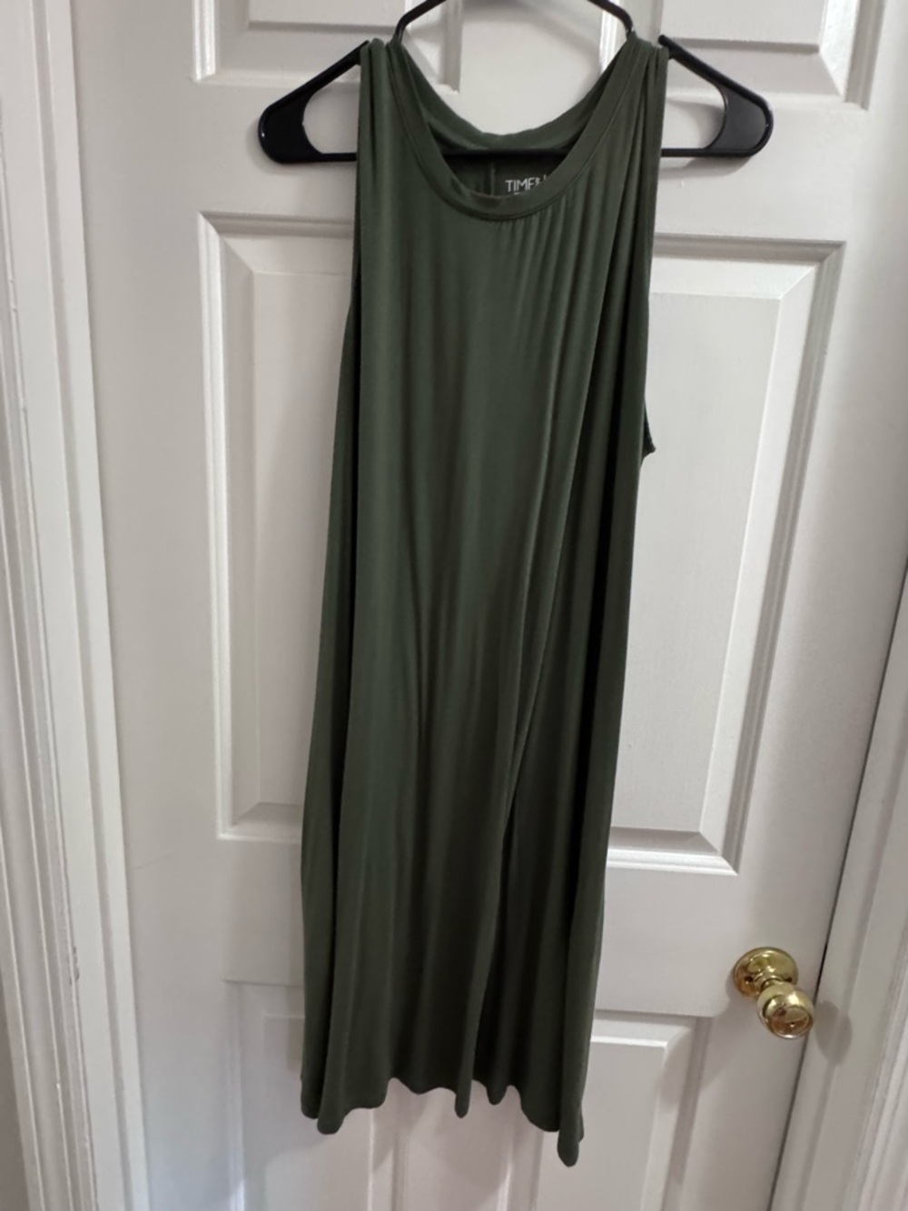 Time and Tru Olive Sleeveless Maxi Dress